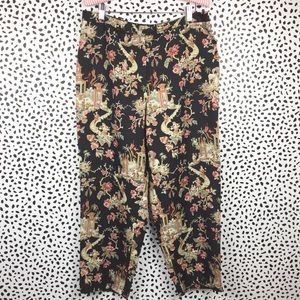 Talbots Petites Asian Toile Crop Pants Size 14P